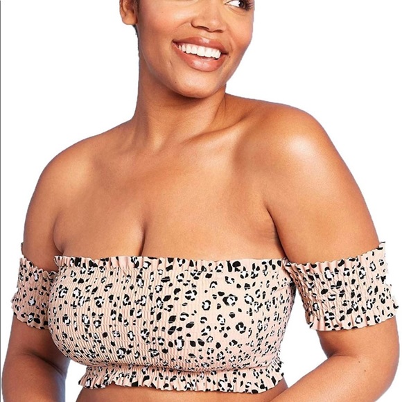 NWOT target xhileration cheetah leopard bikini top size s - Picture 4 of 5